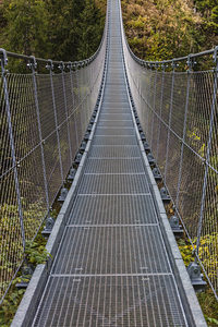 suspended bridge on alps