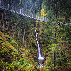 suspended bridge on alps