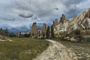 landscape of the red valley in turkey. 