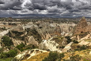 scenic view of the red valley near gore in cappadocia. 