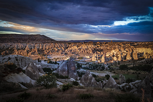 rose valley in cappadioci at sunset. 