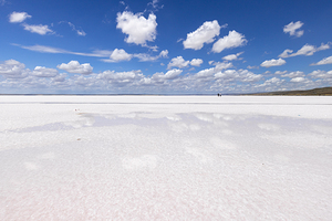 tuz golu salt lake in turkey.