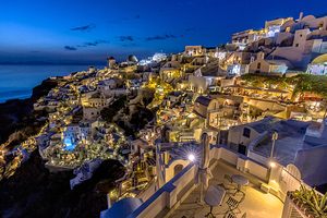 oia at sunset