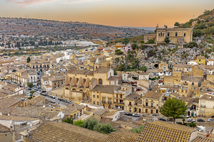 top view of the city of Scicli 