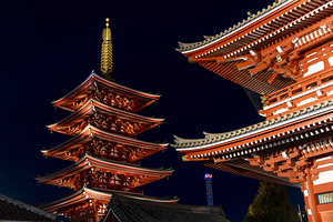 Pagoda and Senso Ji temple in Tokyo 