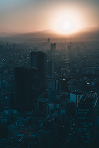 Tokyo from above at sunset