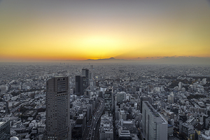 Tokyo city view at sunset