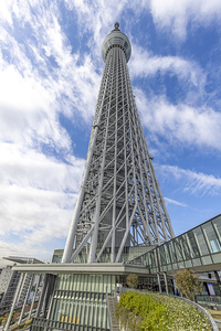 tokyo skytree against cloudy blue sky