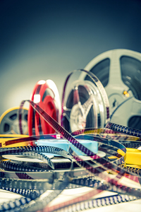 detail of cinema film and bonine super 8 vintage 