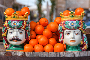 traditional Sicilian ceramic heads 
