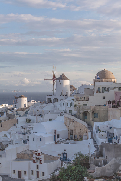 oia santorini panoramic view Print
