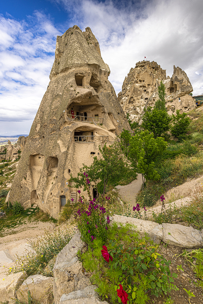 view of uchisar castle in cappadocia Print