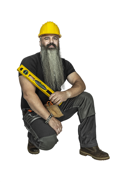 handyman with spirit level 