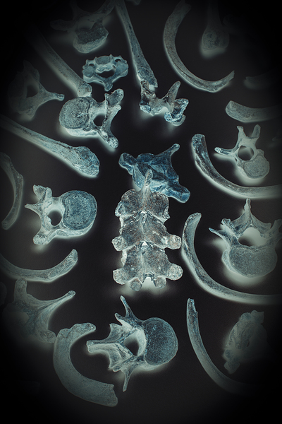 old human bones ribs and vertebrae by Gualtiero Boffi