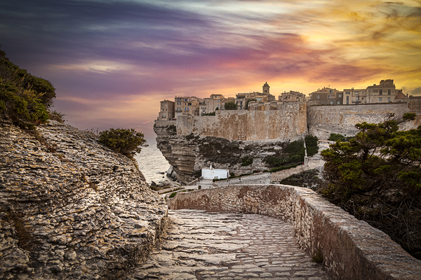 Bonifacio town on Corsica island. 