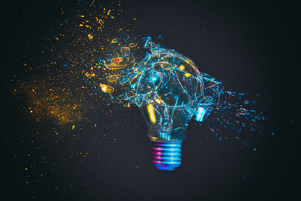 breaking of a traditional light bulb  Print