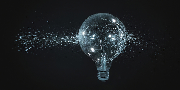 large filament bulb shatters  by Gualtiero Boffi