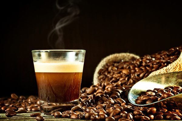 espresso and coffee grain by Gualtiero Boffi