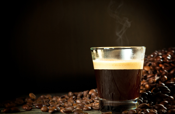 espresso and coffee grain by Gualtiero Boffi