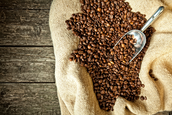 espresso and coffee grain by Gualtiero Boffi