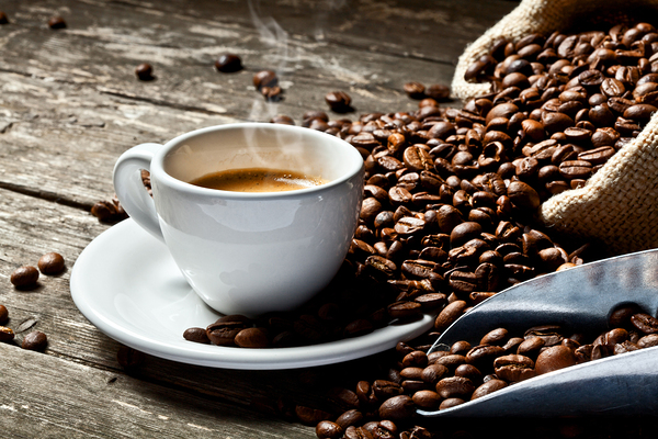 espresso and coffee grain by Gualtiero Boffi