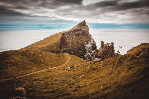 view of the cliffs and the coast on the sea of ​​the island 