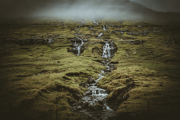 waterfall in faroe isllands 
