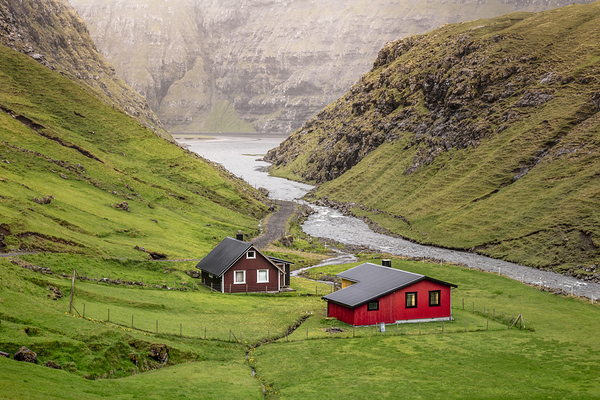 faroe island isolated buildings  Print