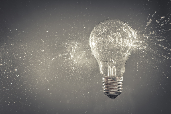 explosion of a traditional bulb by Gualtiero Boffi