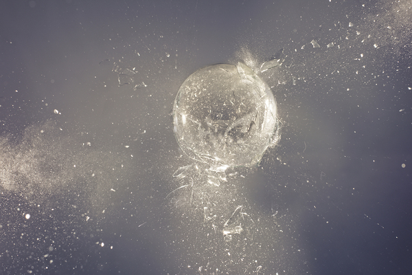 explosion of glass sfere