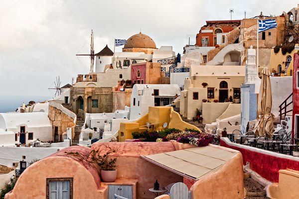 oai santorini view Print