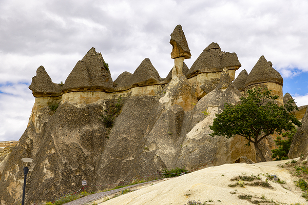 tuff formations in the rose vally in cappadocia.  Print