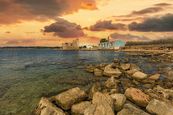 Tonnara in Vendicari at sunset 