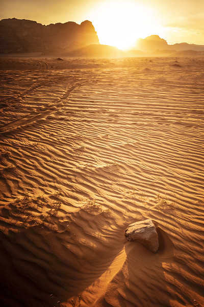wadi rum at sunset