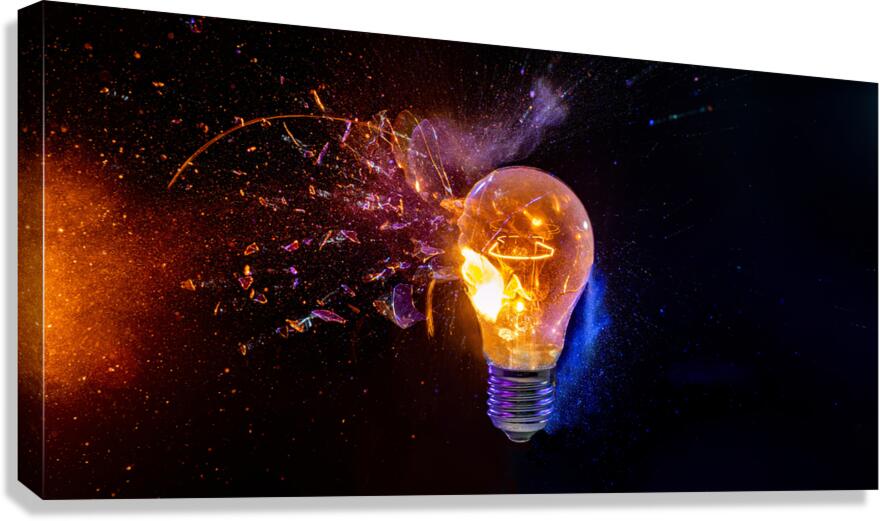 bulb breaks and creates many fragments  Canvas Print
