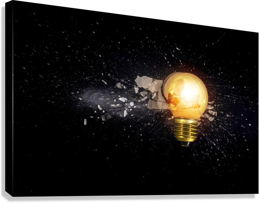 small light bulb exploding Canvas Print