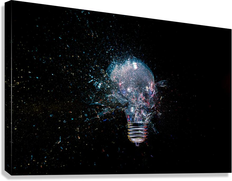 Lightbulb is exploding Canvas Print