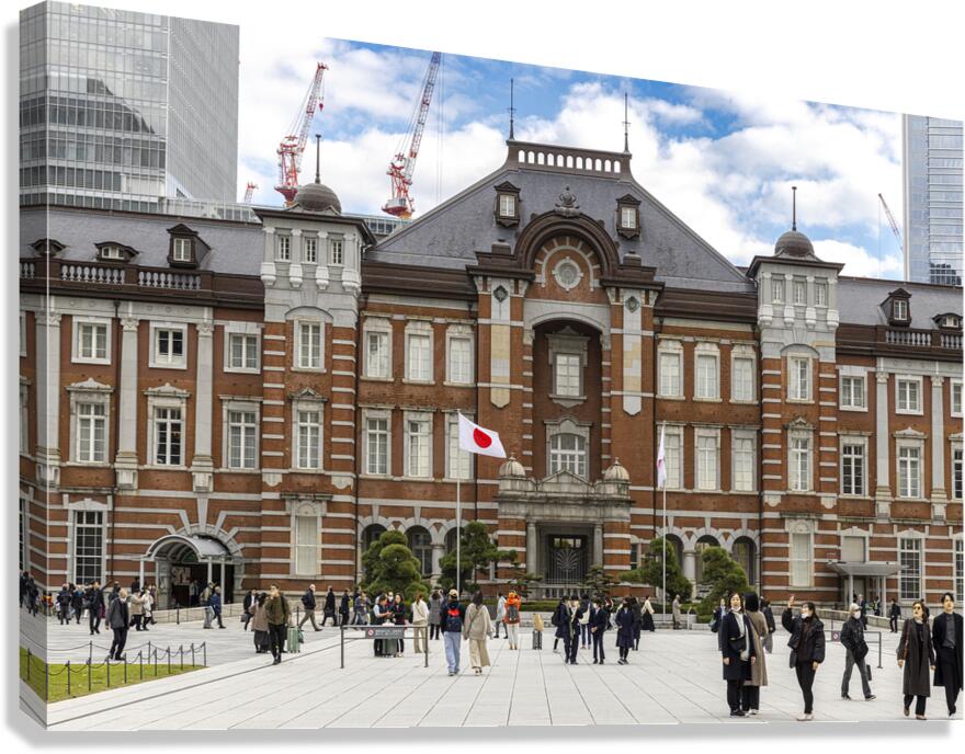 Tourists walking in front of tokyo station marunouchi  Canvas Print