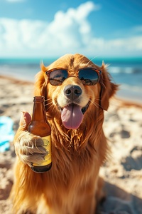 Beer Dog at the Beach 5