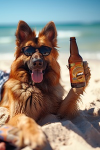 Beer Dog at the Beach 6
