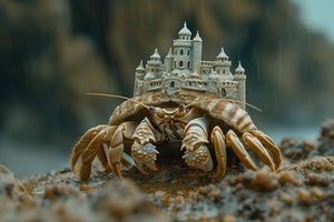 Hermit Crab Sand Castle