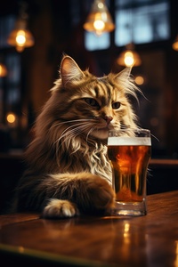 beer cat at the pub 8 4k