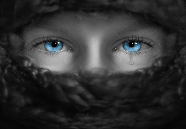 crying blue eyes by Vibrant Canvases