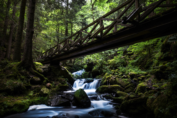 green waterfall by Vibrant Canvases