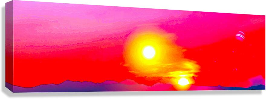 Double Sunsetfantasylandscape Canvas Print