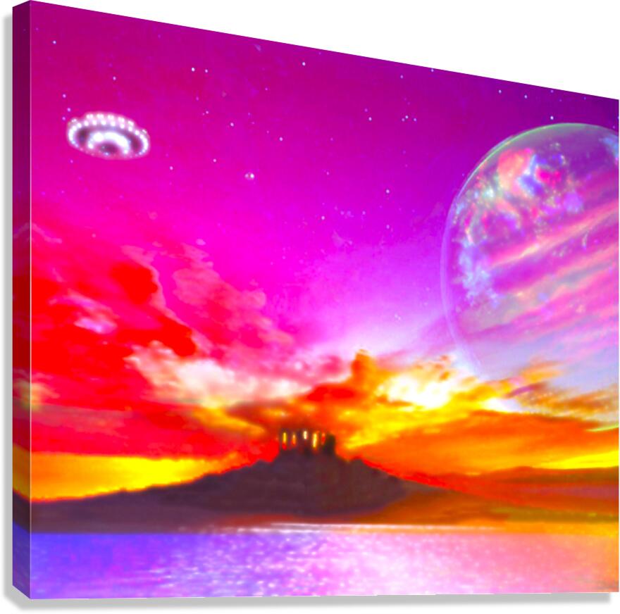 sunset temple Canvas Print