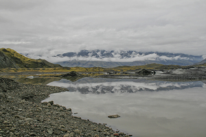 Glacier with lake in Iceland