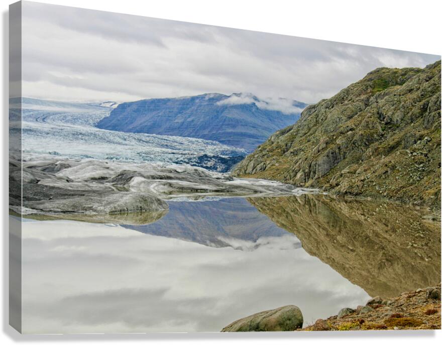 Glacier ending in lake Canvas Print