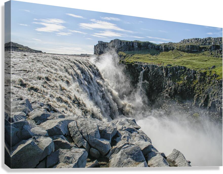 Gullfoss waterfall with lots of spraying Canvas Print