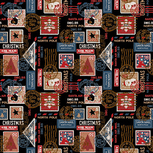 letters stamps christmas pattern